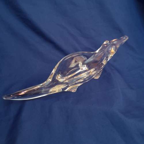 Vintage MCM Viking Art Clear Alligator Trinket Dish/ Paperweight. In good vintage condition