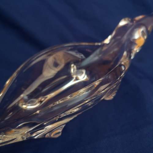 Vintage MCM Viking Art Clear Alligator Trinket Dish/ Paperweight. In good vintage condition