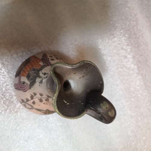 Antique Greek Handmade Pitcher Ewer Jug Vase With Lead Tag. Rare Find !