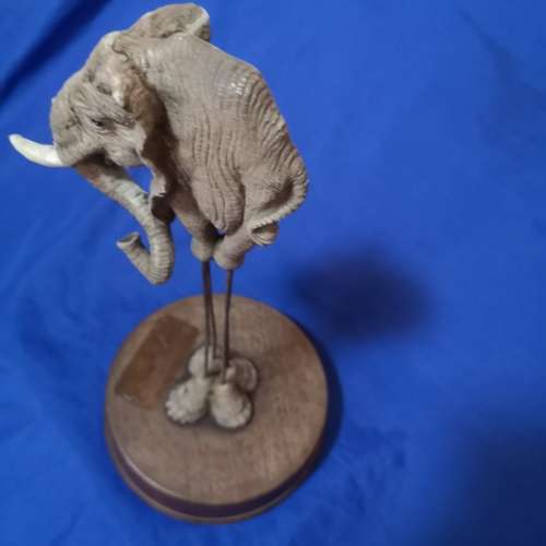Vintage Award with Unusual Elephant sculpture on Wood base