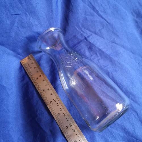 Vtg Paul Masson Since 1852 Glass Milk Bottle Wine Carafe Farmhouse Vase Decor