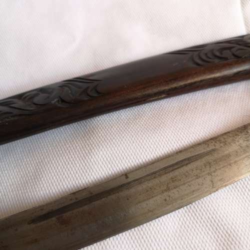 Vintage Knife dagger wooden carved head. Origin Unknown