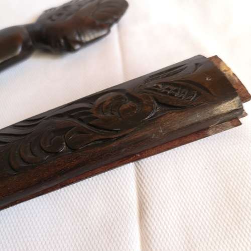 Vintage Knife dagger wooden carved head. Origin Unknown