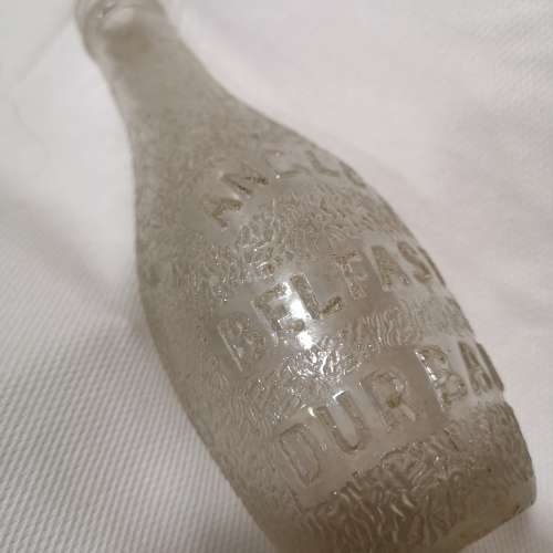 Rare Antique Vintage Embossed Anglo Belfast Durban. Soda Bottle