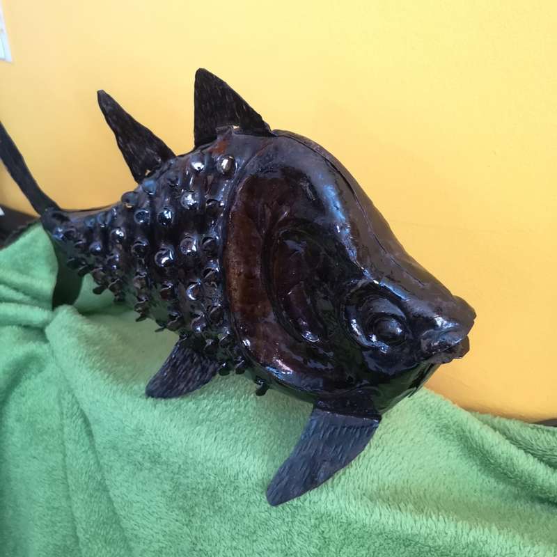 Vintage Metal Fish sculpture Handmade. Approx 470mm Head to Tail
