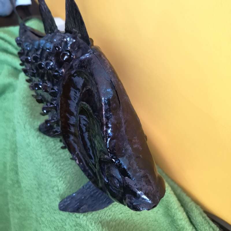 Vintage Metal Fish sculpture Handmade. Approx 470mm Head to Tail
