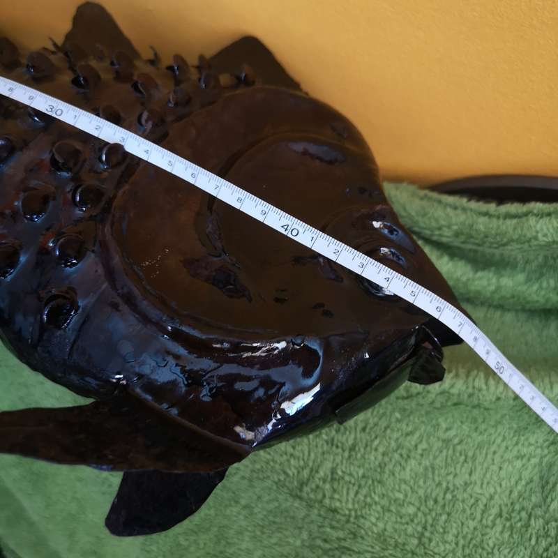 Vintage Metal Fish sculpture Handmade. Approx 470mm Head to Tail