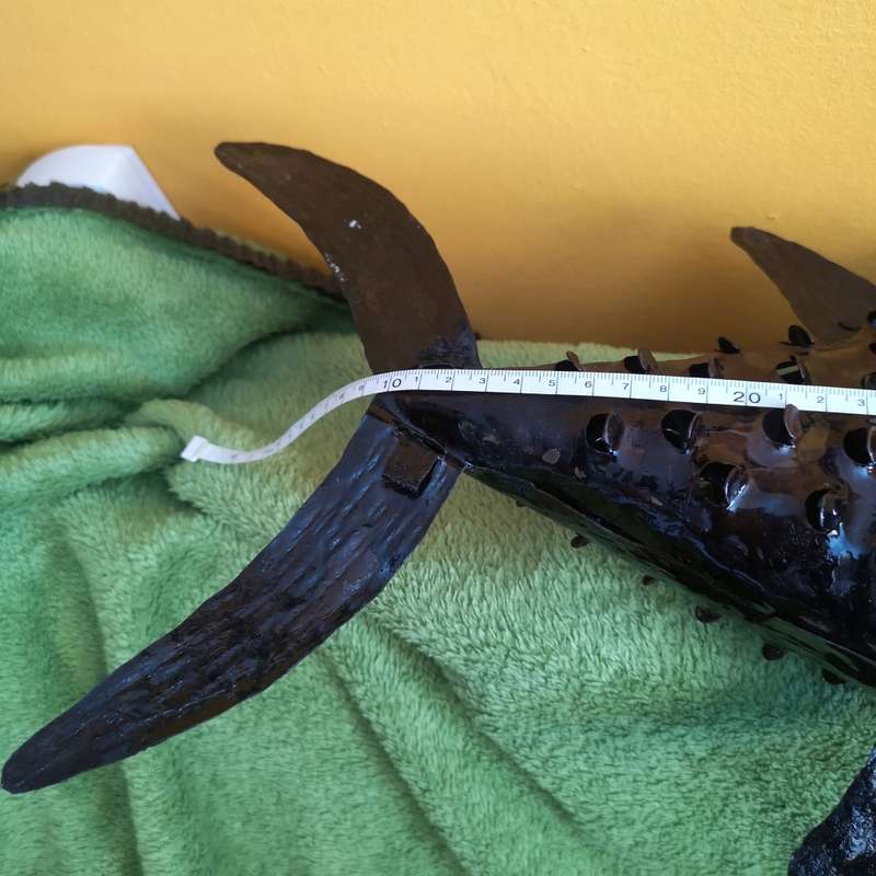 Vintage Metal Fish sculpture Handmade. Approx 470mm Head to Tail