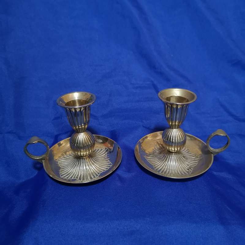 Brass Vintage Chamberstick Ornate Candle Holder/ Altar Decoration. 1 Pair