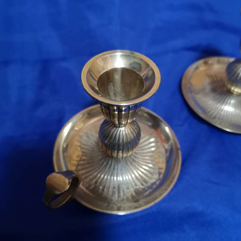 Brass Vintage Chamberstick Ornate Candle Holder/ Altar Decoration. 1 Pair