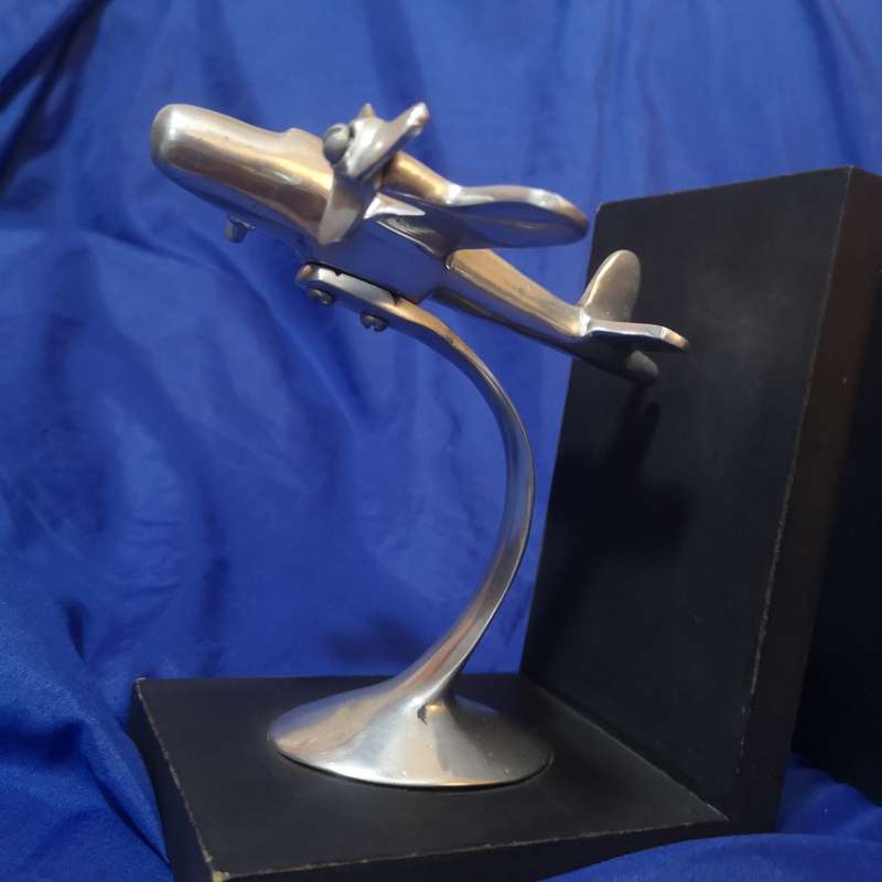 Retro Twin Prop Airplane Bookends Pier One. Propellors are free to turn. Solid