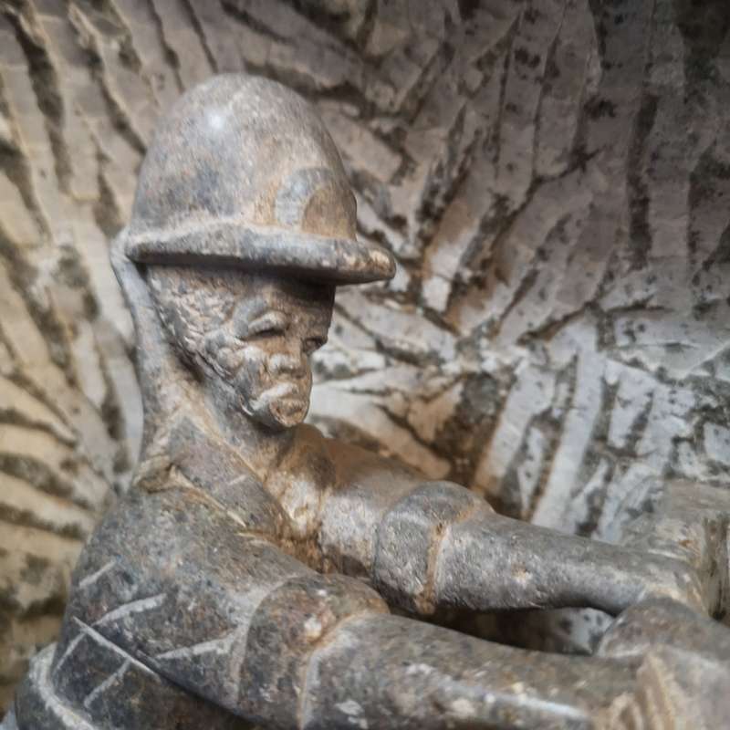 Mining Folk Art 3 D Miner Carved/ Sculpted from One Piece of Rock Unique. vintage