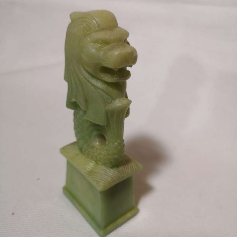 Vintage Green Merlion 6.5` Tall Singapore Symbol