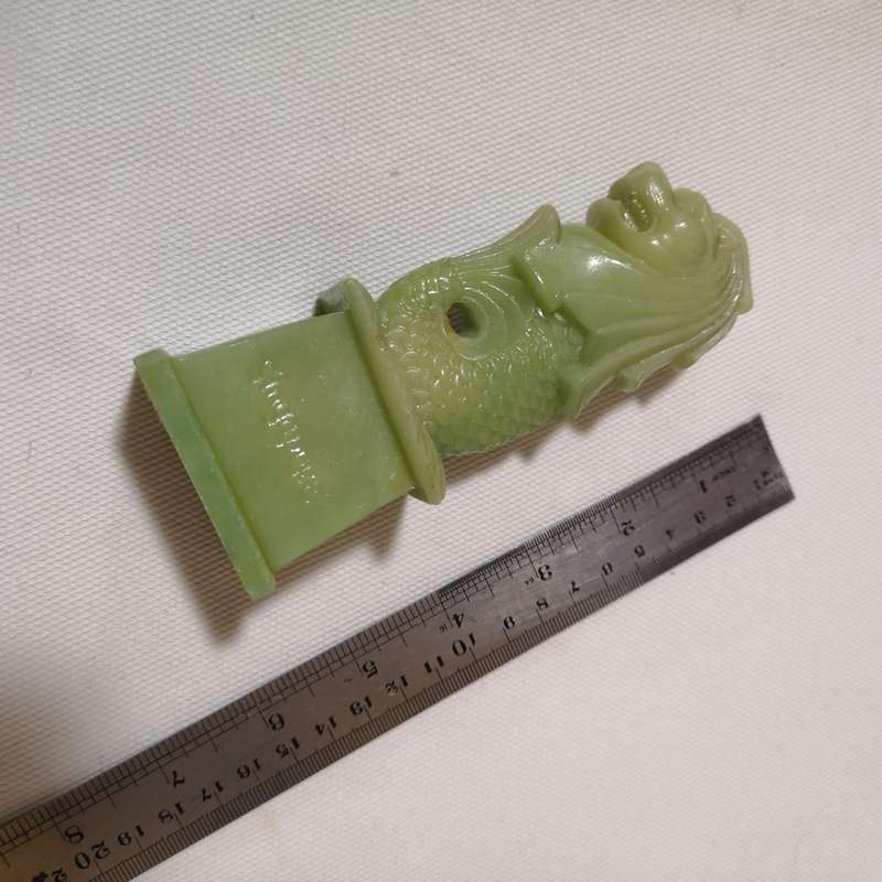 Vintage Green Merlion 6.5` Tall Singapore Symbol