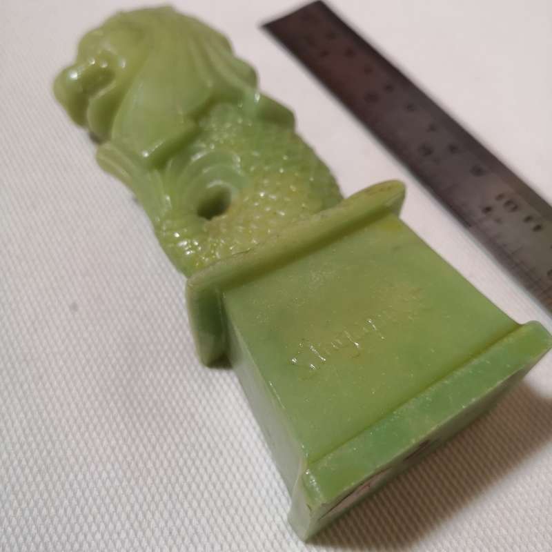 Vintage Green Merlion 6.5` Tall Singapore Symbol