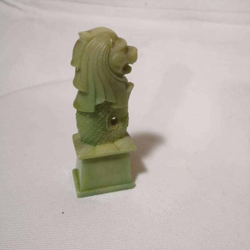 Vintage Green Merlion 6.5` Tall Singapore Symbol