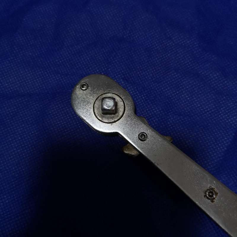Vintage Flat Reversible Ratchet Wrench 1/4` Drive. Handy for tight spaces