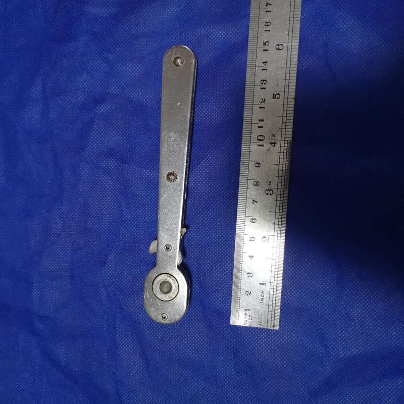 Vintage Flat Reversible Ratchet Wrench 1/4` Drive. Handy for tight spaces