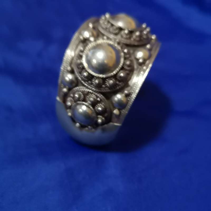 Vintage Siam Marked Thailand Circa 30`s Sterling Silver Cuff Bracelet