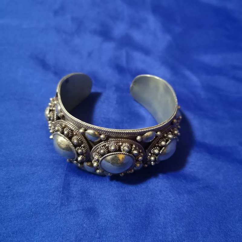 Vintage Siam Marked Thailand Circa 30`s Sterling Silver Cuff Bracelet