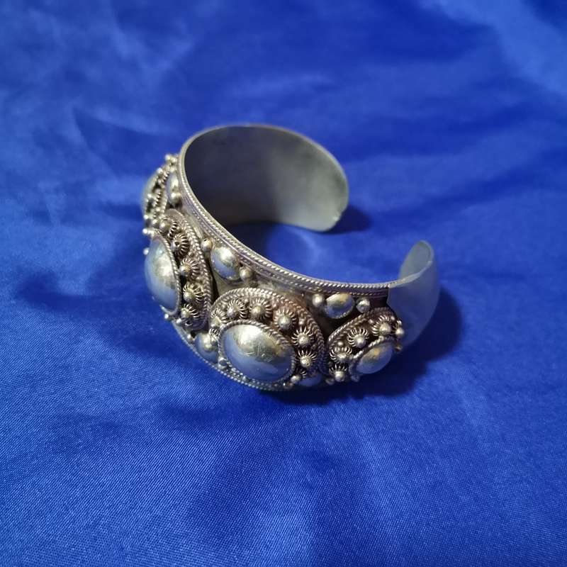Vintage Siam Marked Thailand Circa 30`s Sterling Silver Cuff Bracelet