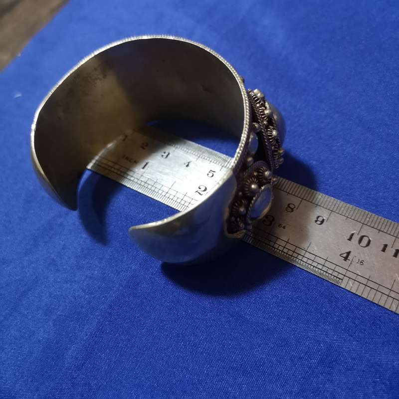 Vintage Siam Marked Thailand Circa 30`s Sterling Silver Cuff Bracelet