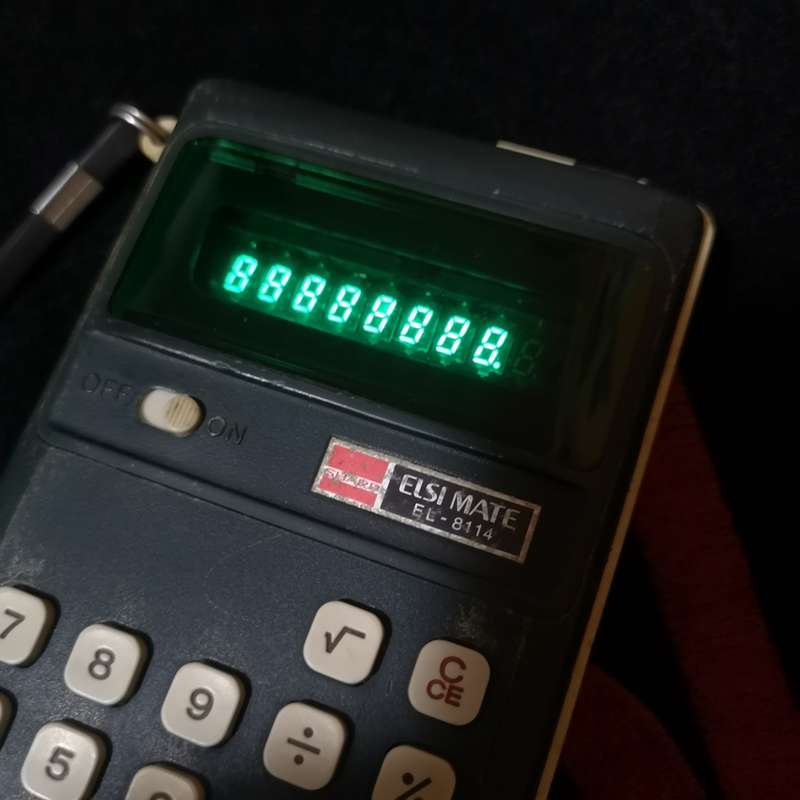 Vintage Sharp Model EL-8114 ELSI MATE Calculator . Early LED Calculator. Vacuum fluorescent display
