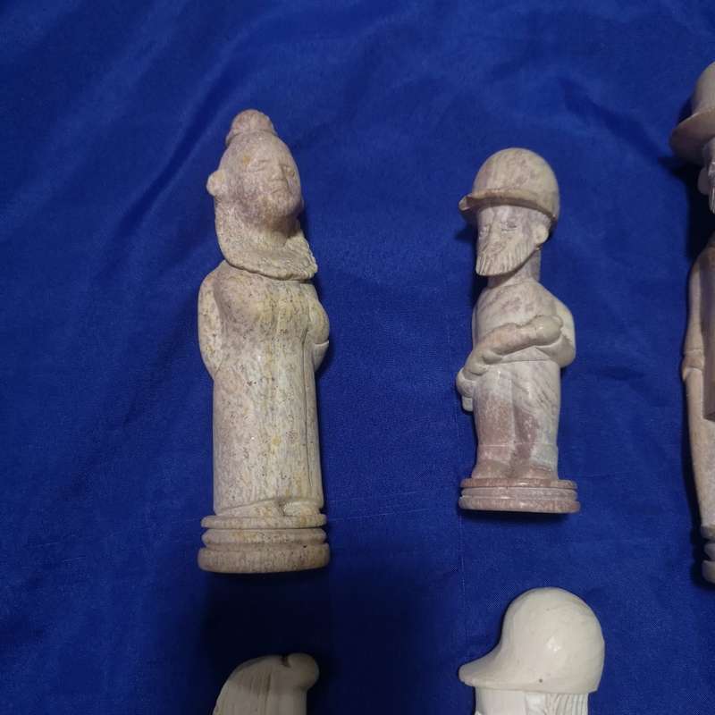 12 Stone Handcarved pieces. Origin unknown (Europe). Beautifully done detailed pieces