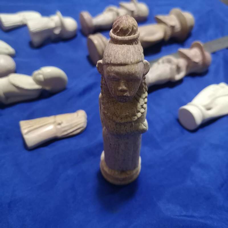 12 Stone Handcarved pieces. Origin unknown (Europe). Beautifully done detailed pieces