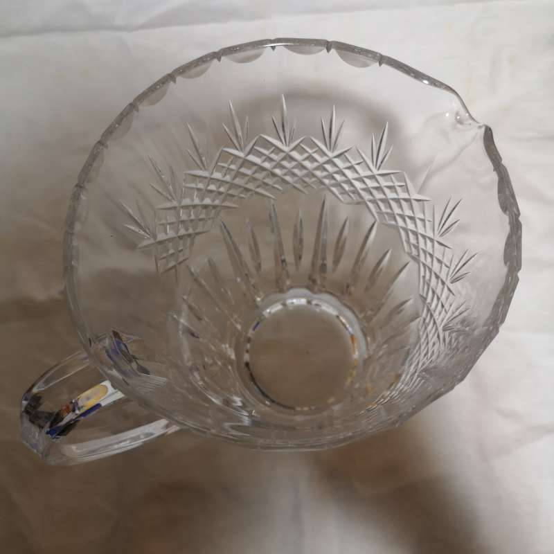 Beautiful  Crystal Pinched Spout Pitcher. Stunning Cut Crystal