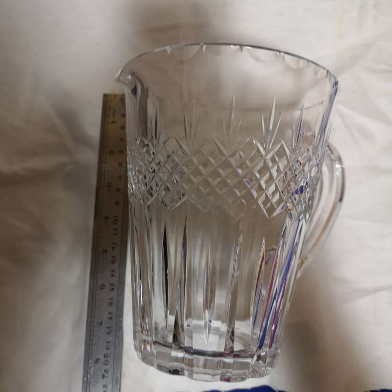 Beautiful  Crystal Pinched Spout Pitcher. Stunning Cut Crystal