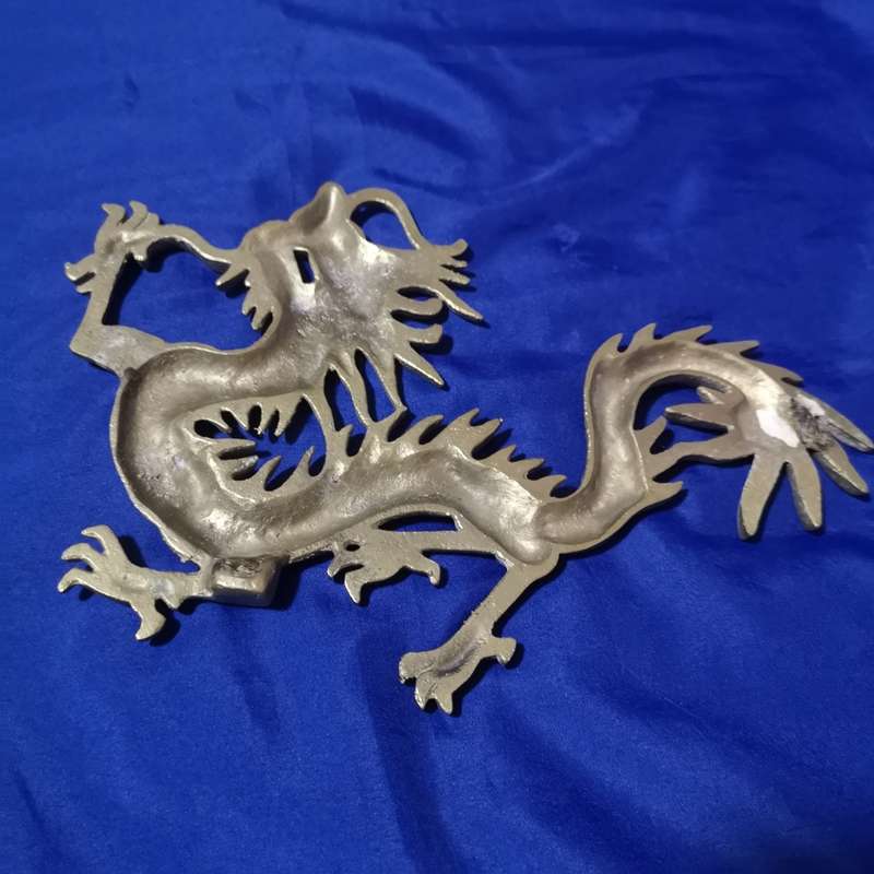 Vintage Solid Brass Dragon Wall Hanging Sculpture
