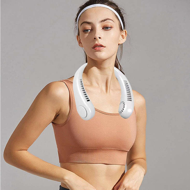 Portable USB charging Bladeless Neck Fan. fast Cooling 3 fan speeds. Long battery life 3.7v.