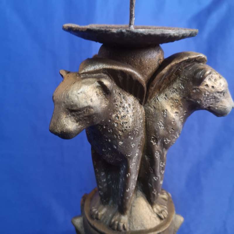 3 Leopard candle holder. Vintage beautifully made. Size in pictures