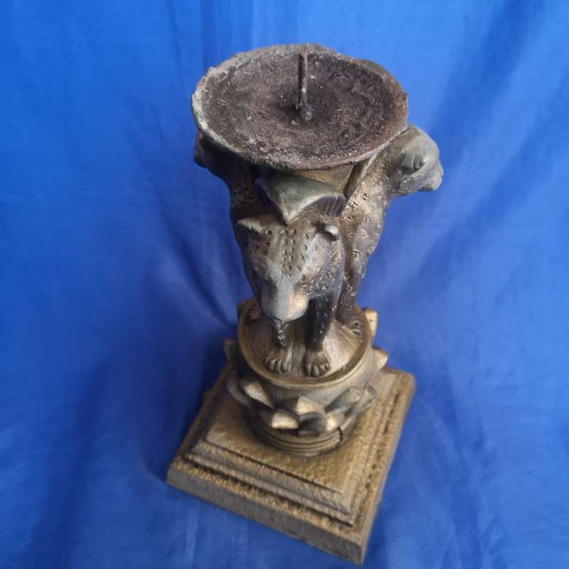 3 Leopard candle holder. Vintage beautifully made. Size in pictures