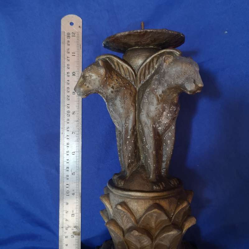 3 Leopard candle holder. Vintage beautifully made. Size in pictures