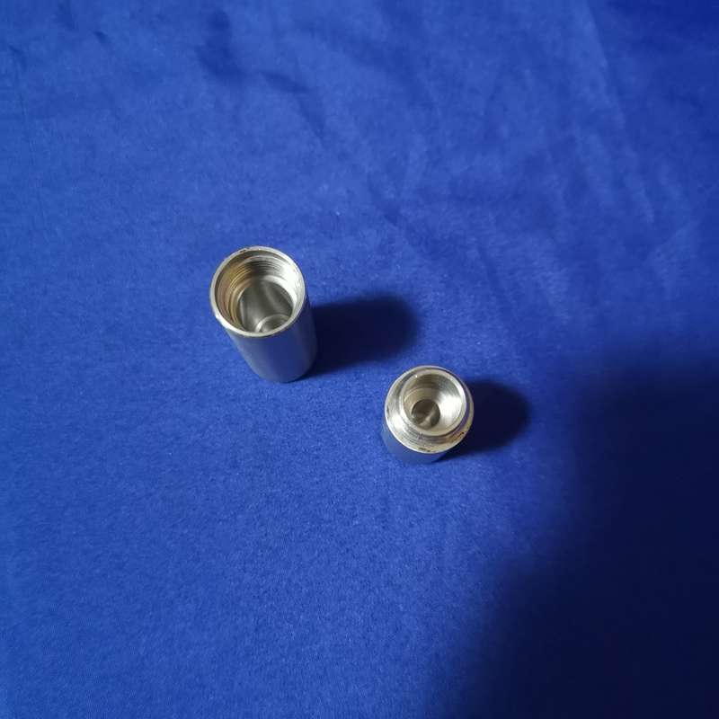 Miniature Stainless steel storage tube, heavy gauge, threaded lid.