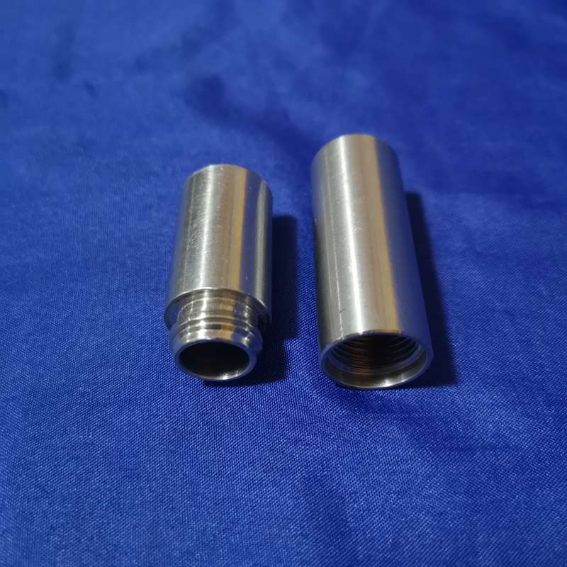 Miniature Stainless steel storage tube, heavy gauge, threaded lid.