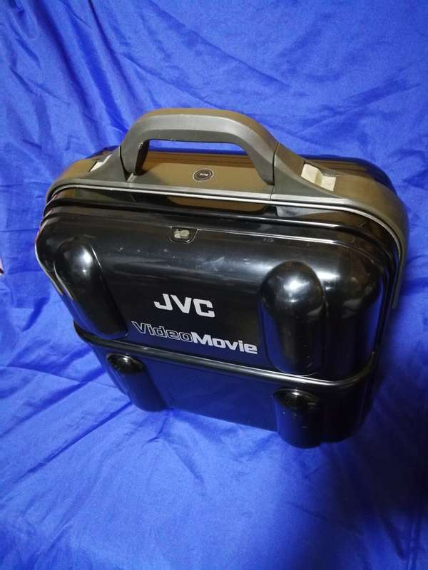 Vintage JVC Movie Camera Clamshell Case. With clip on shoulder straps. Avant Garde