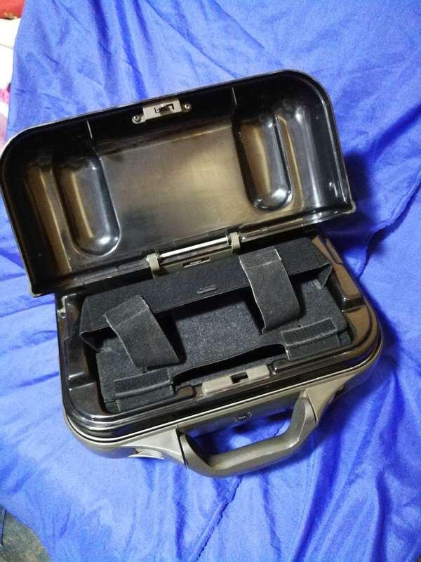 Vintage JVC Movie Camera Clamshell Case. With clip on shoulder straps. Avant Garde