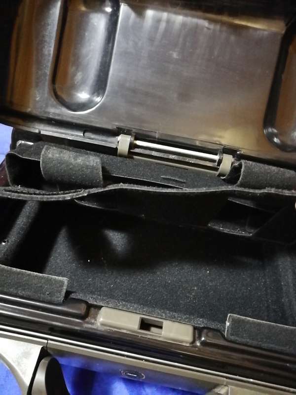 Vintage JVC Movie Camera Clamshell Case. With clip on shoulder straps. Avant Garde
