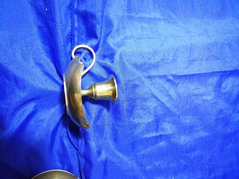 Vintage pair of solid brass candle holders/ chamber stick