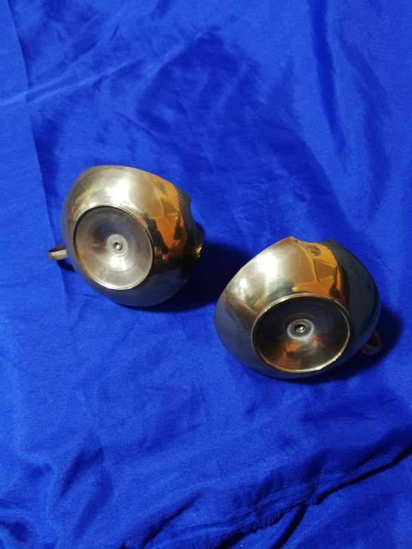 Vintage pair of solid brass candle holders/ chamber stick