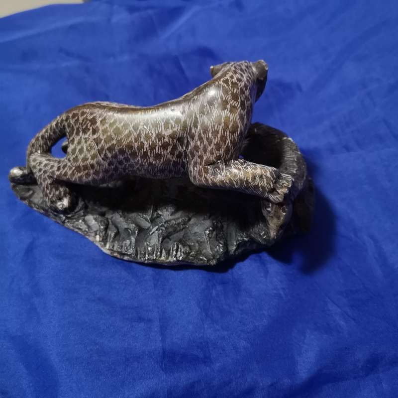 Leopard Rock Art. Vintage
