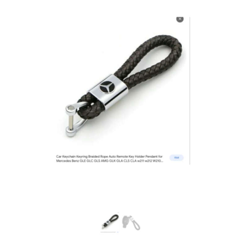 Mercedes Rope Key Ring Holder  With mini screwdriver