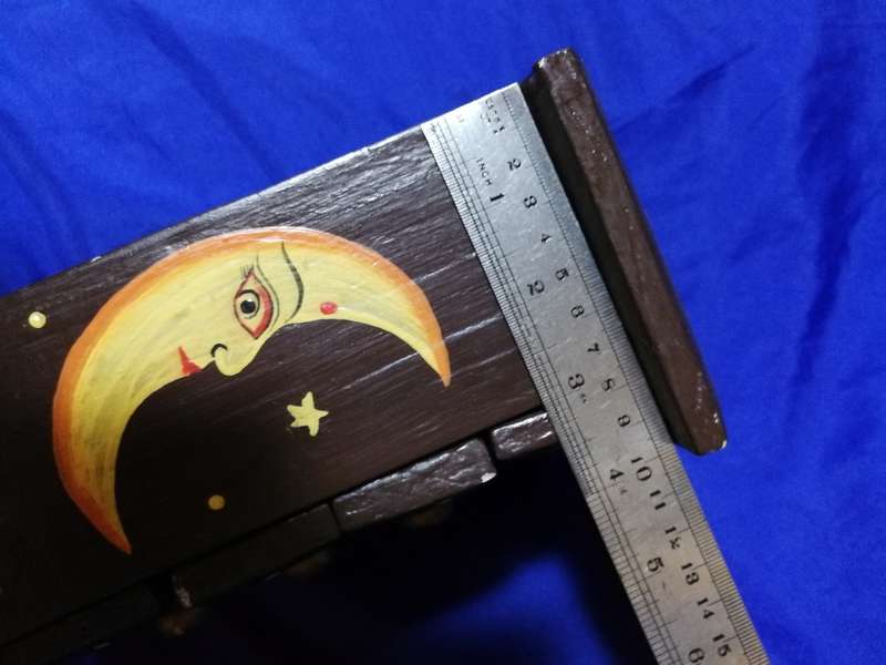 Indonesian Moon and Sun Keepsake Chest of Draws. Handpainted. Vintage Decor item.