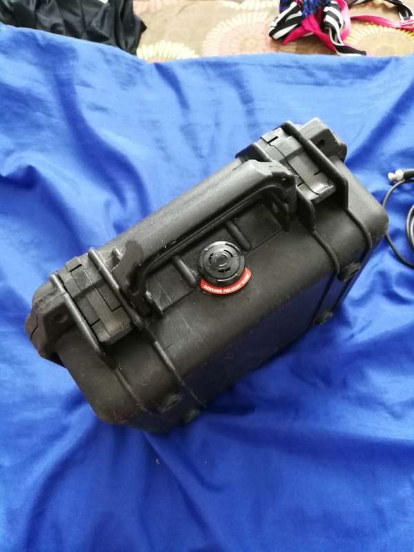 Pelican 1200 Water-Tight case with foam Black Hard Case - Made In USA. Small Case.