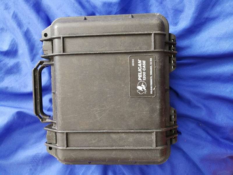 Pelican 1200 Water-Tight case with foam Black Hard Case - Made In USA. Small Case.