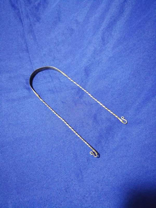 Rare Antique silver tongue cleaner.