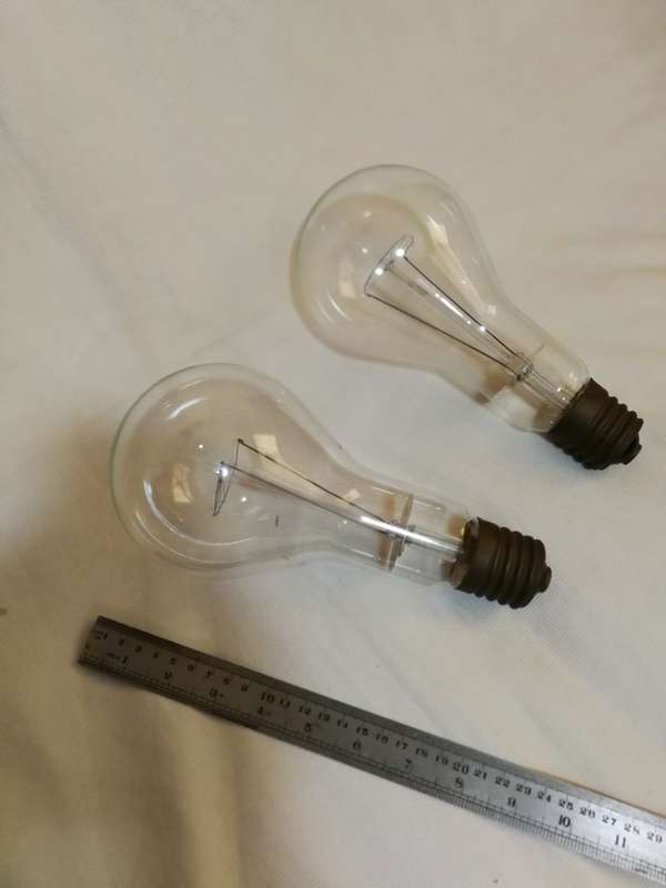 Antique / Vintage Light Bulbs. Large unused, tested. Possibly 500w 220v